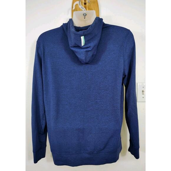 Rhoback Hesi Performance Hoodie Mens S Blue Pullover Top Stretch Long Sleeve - Picture 7 of 12